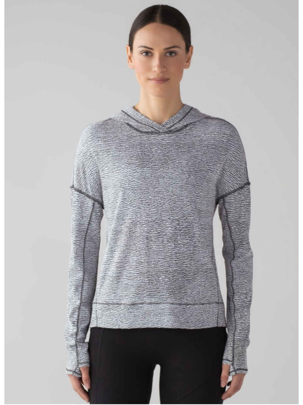 Lululemon Squad Goals Hoodie Size 6 White Black Textured Pullover